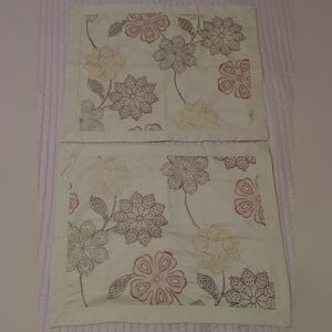Floral Embroidered Pillow Covers S/Q